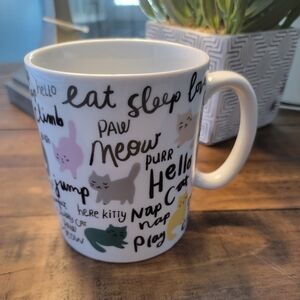 Pet Shop Ceramic Mug Cat Play Meow Nap 14 oz Dishwasher safe